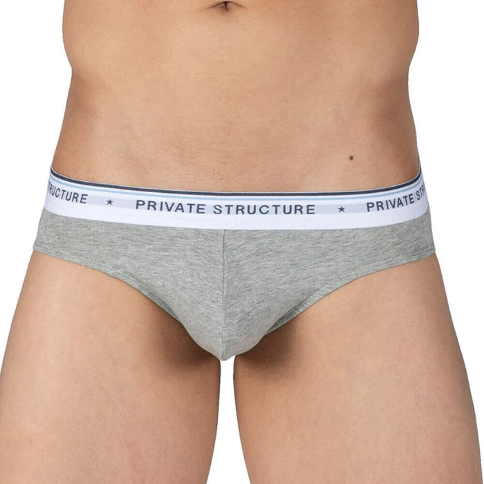 3pcs PRIVATE STRUCTURE Mini Briefs Ether Elements Trio Ash Grey Black 4395 121