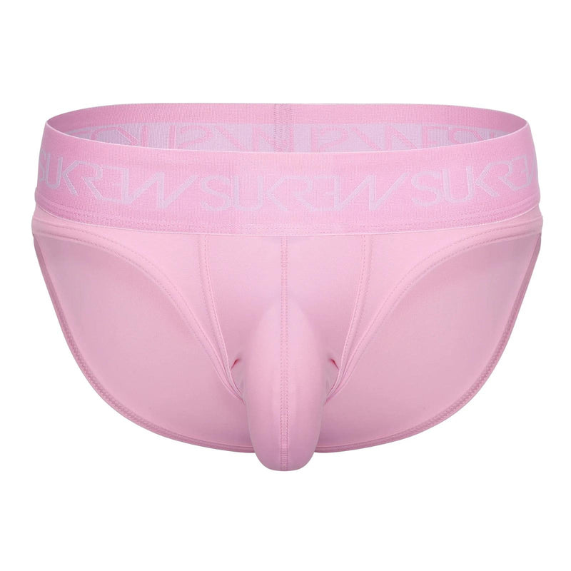 SUKREW Classic Briefs High-Cut Large Contoured Pouch Cover Stitch in Summer Pink