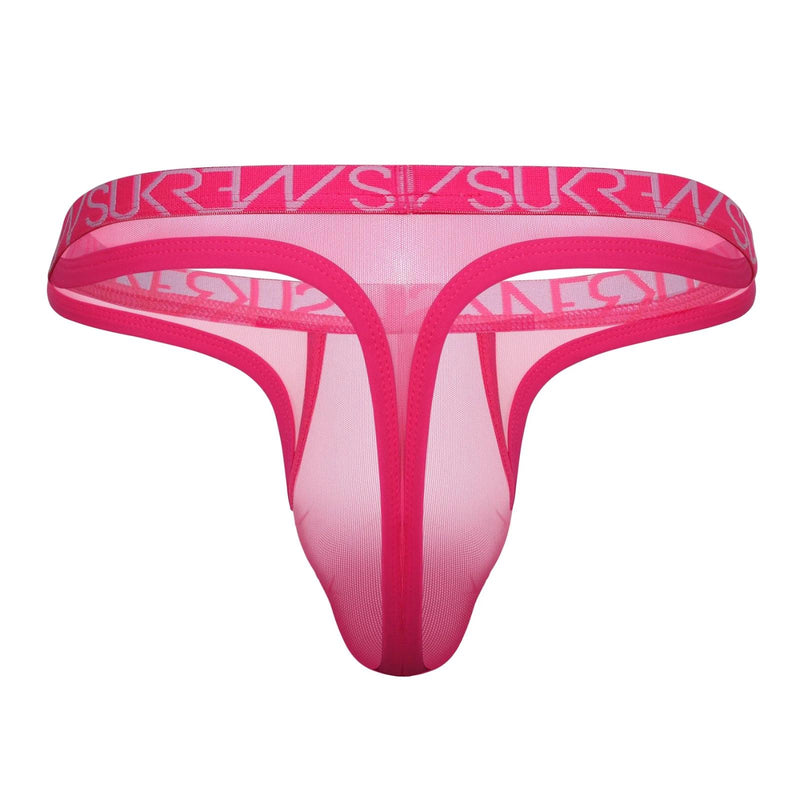 SUKREW Mesh Low-Rise Thong Unlined Stretch in Electric Pink 43
