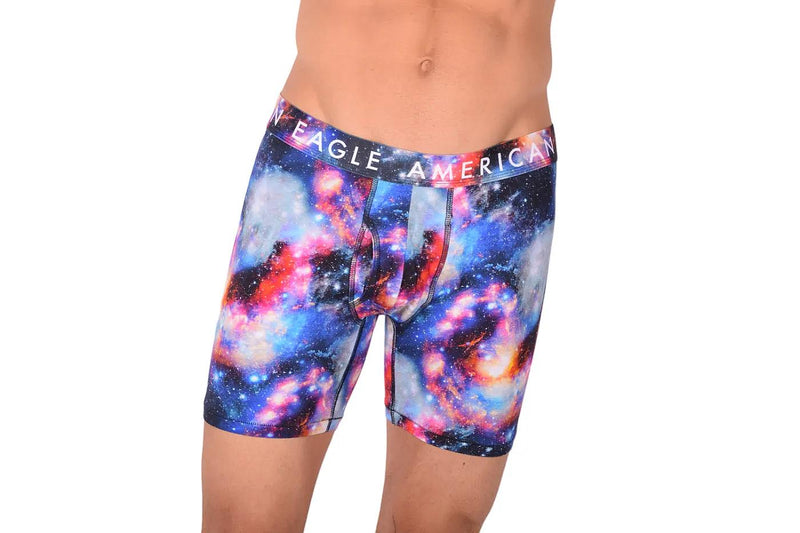 Large New Mens American Eagle Fly Front Boxer Brief Space Stars AE1