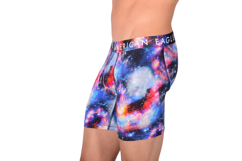 Large New Mens American Eagle Fly Front Boxer Brief Space Stars AE1