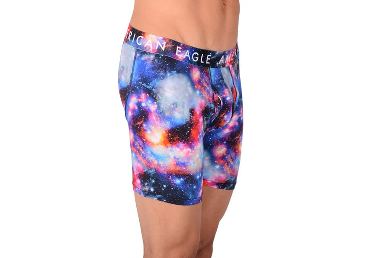 Large New Mens American Eagle Fly Front Boxer Brief Space Stars AE1