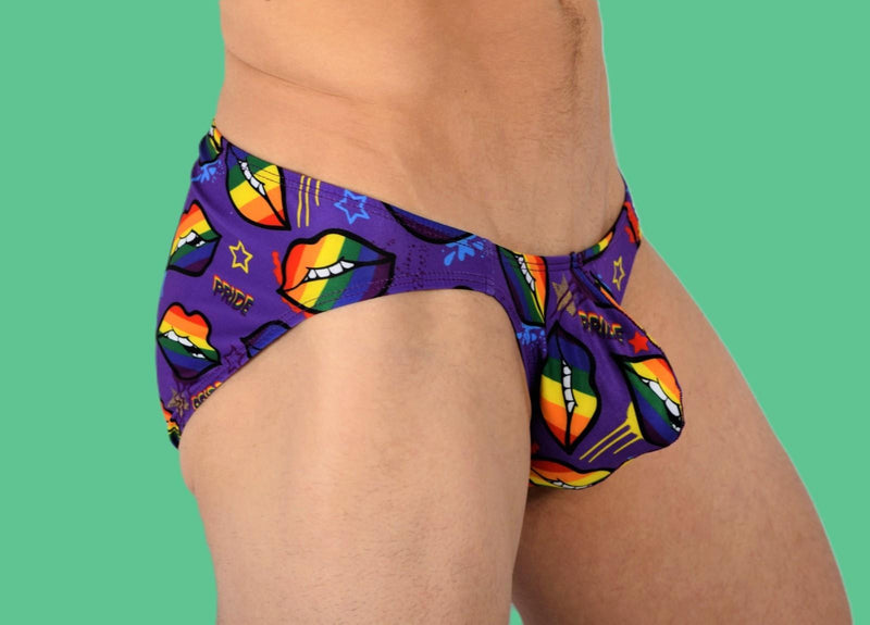 SMU Briefs Pride Mini-Brief Speedo Cut Multi-Colours Lips P02203 H21