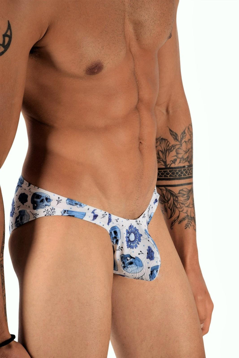 SMU Briefs Printed Skulls Mini-Brief in White P01003 H17