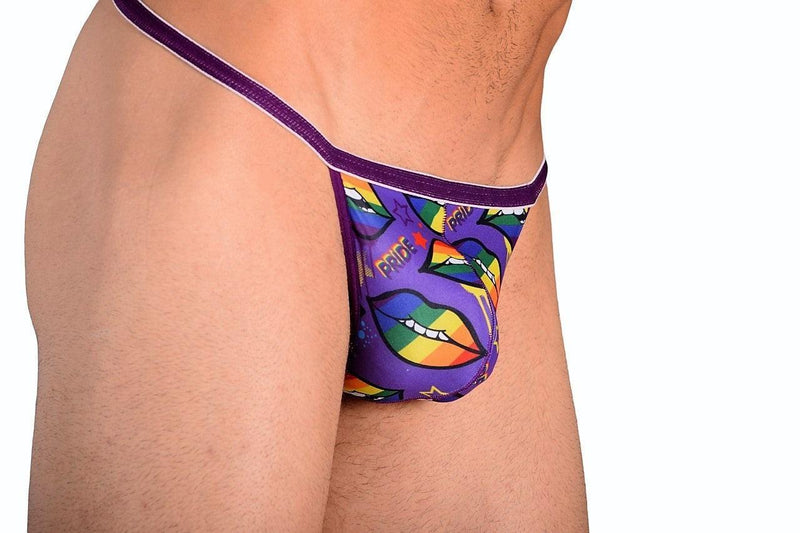SMU Pride Lips Tiny Mens G-String in Soft Purple H06
