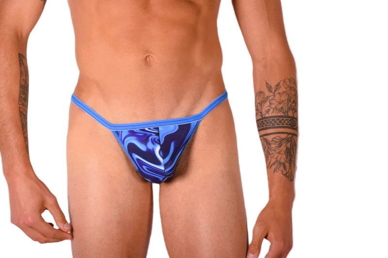 SMU Catch Me Tiny Tanning G-String Blue Smeared H09