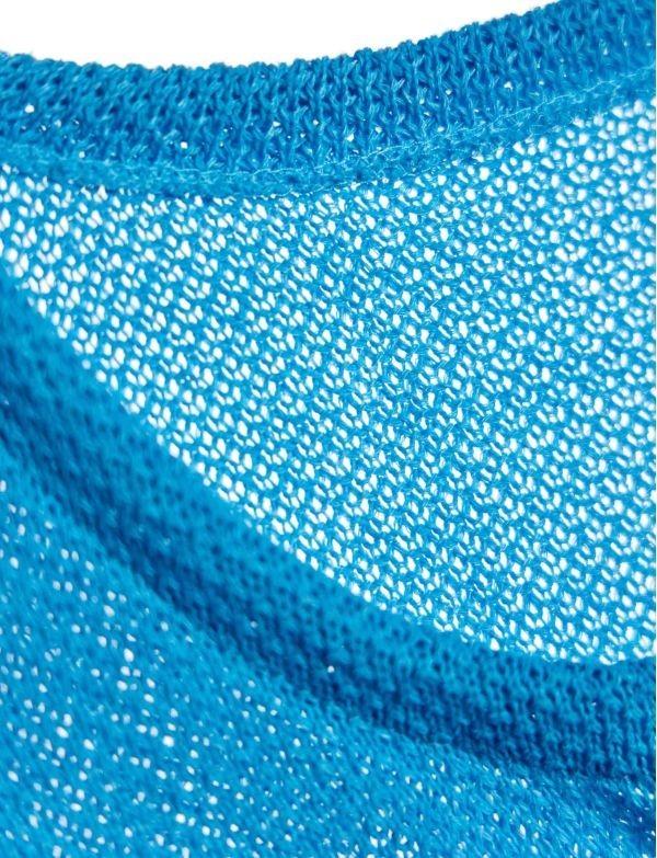 MODUS VIVENDI Micro Crochet Knitted Shirt Muscle-Fit in Blue 22441 B103