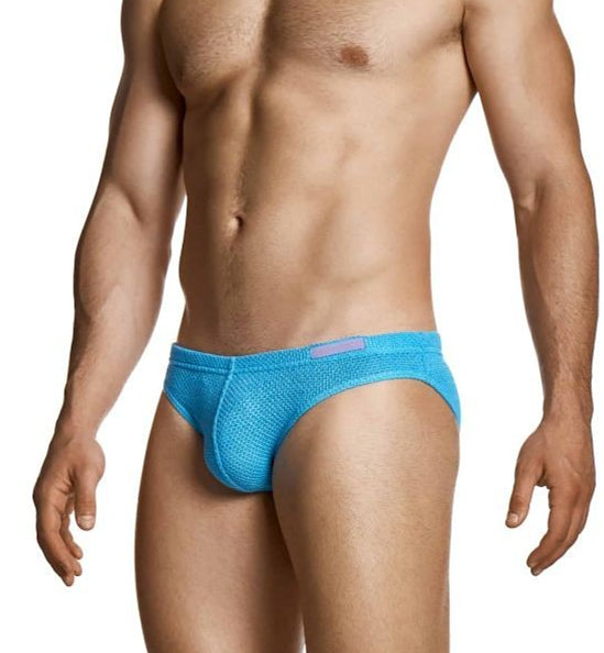 MODUS VIVENDI Micro Knit Briefs Classic Retro Style Brief In Blue 22413 104