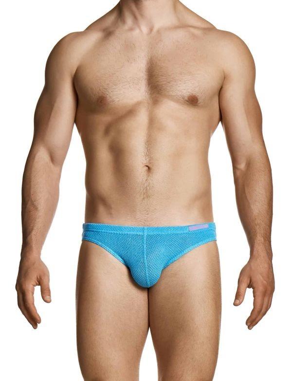 MODUS VIVENDI Micro Knit Briefs Classic Retro Style Brief In Blue 22413 104