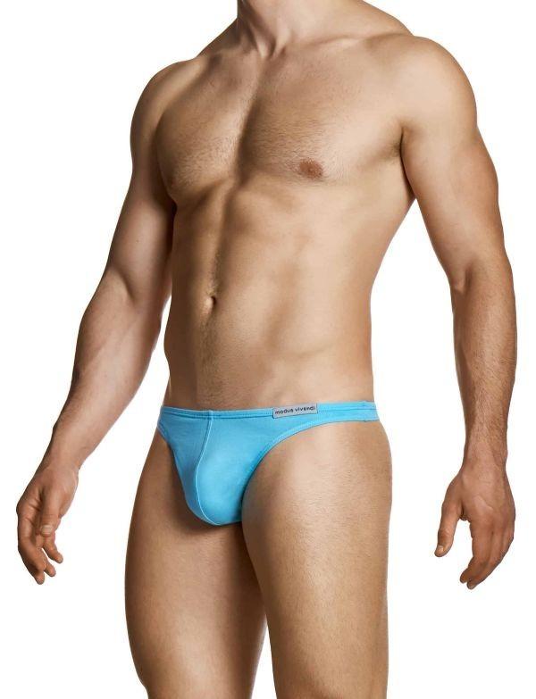 MODUS VIVENDI Upcycled Cotton Thong String-Style Knit Thongs in Blue 22411-1 104