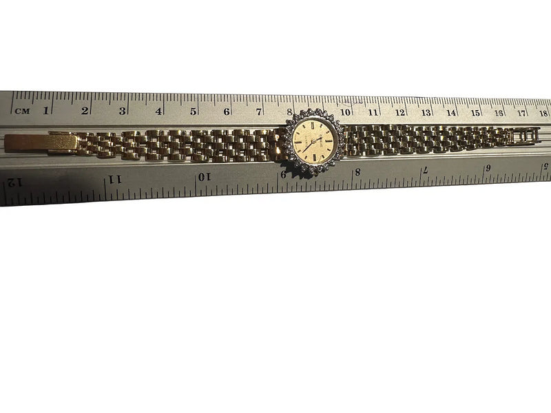 Rare GENEVE Women's Watch 21g 18K Gold 25 Pts Diamonds Wristwatches