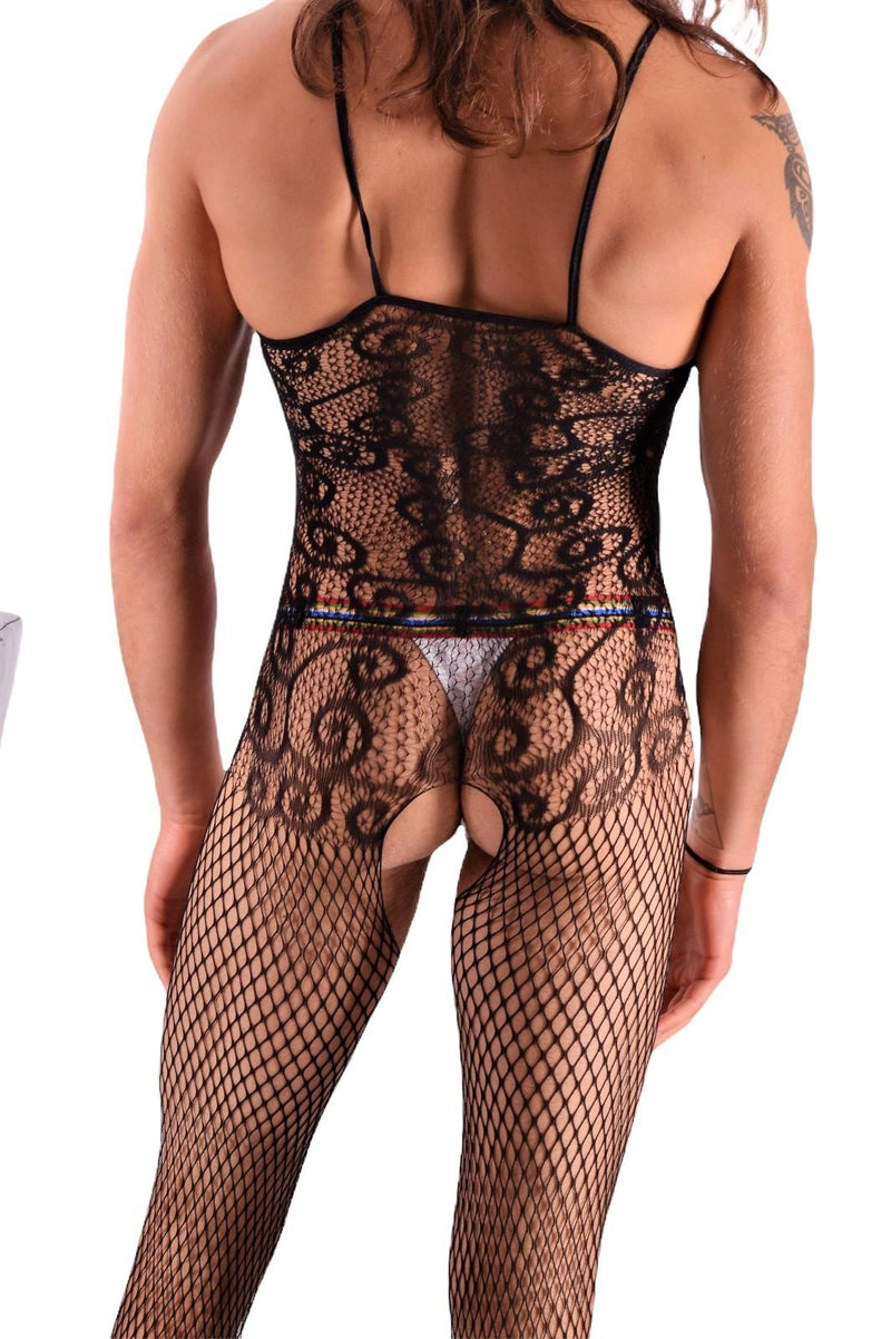 One Size SMU Reversible Mesh Men's BodySuit Black MX21