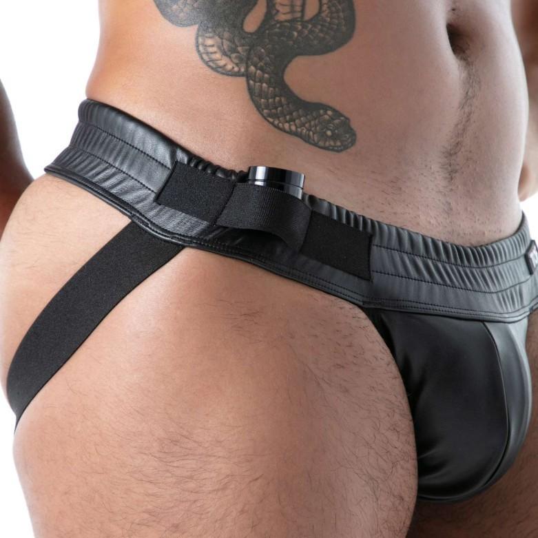 TOF PARIS Kinky Jock with Wide Elastic Waistband Jockstrap Black 32