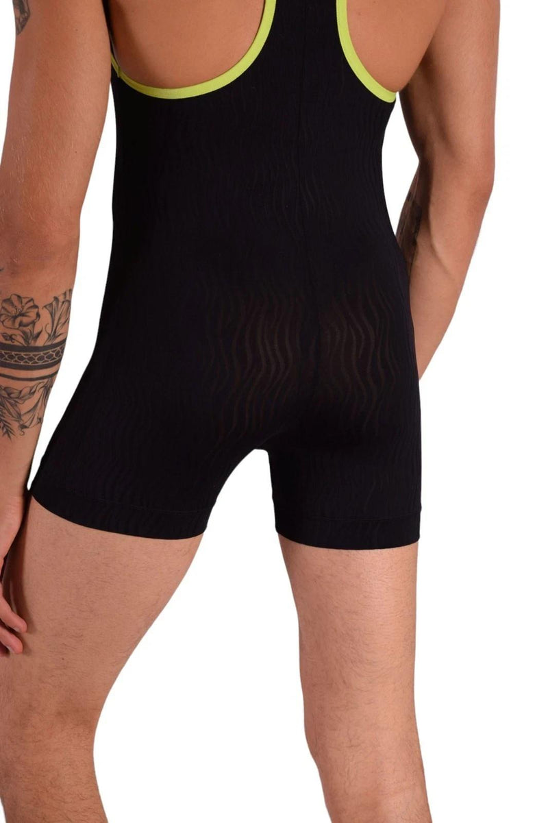 Fankazi Bodysuit Fashion Sheer Singlet Black F2001 14