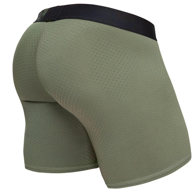 ErgoWear Boxer Briefs MAX Flow Stretchy Mid-Cut Long Boxer in Dark Green 1788 46