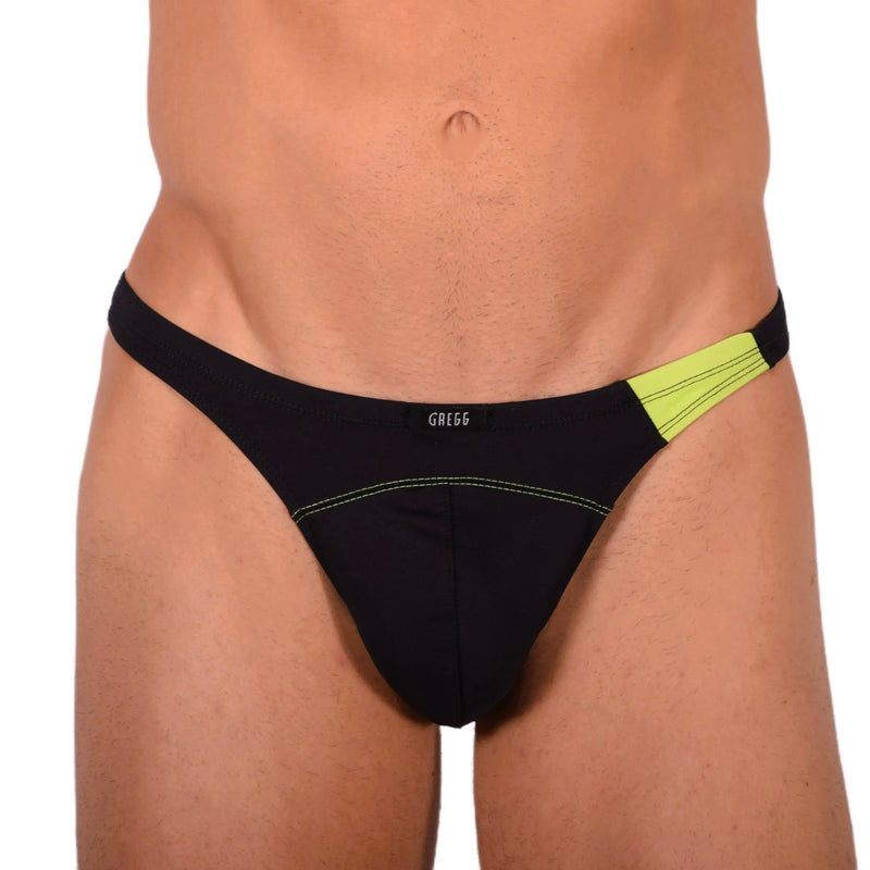 Small Gregg Homme Black and Green Swim Thong 33950 MX18