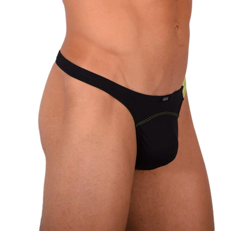Small Gregg Homme Black and Green Swim Thong 33950 MX18