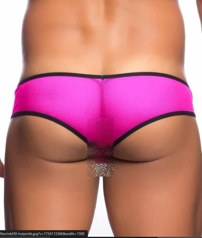 L/XL Mesh Briefs - MOB Malebasics Exotic wear Pink MBL30