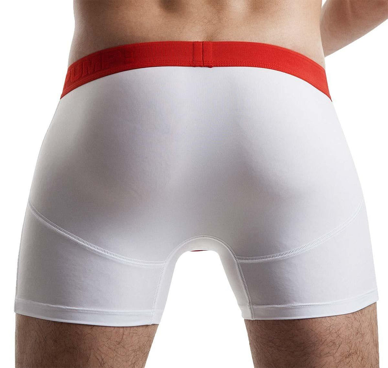 PUMP! Cooldown Long Boxer Full Cotton Stretchy Casual Boxer White-Red  11068 37