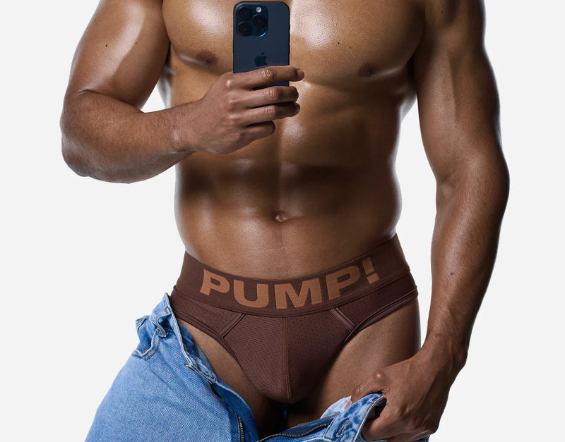 PUMP! Espresso Classic Thong Cotton-Lined Cup Stretchy Thongs 17027 27