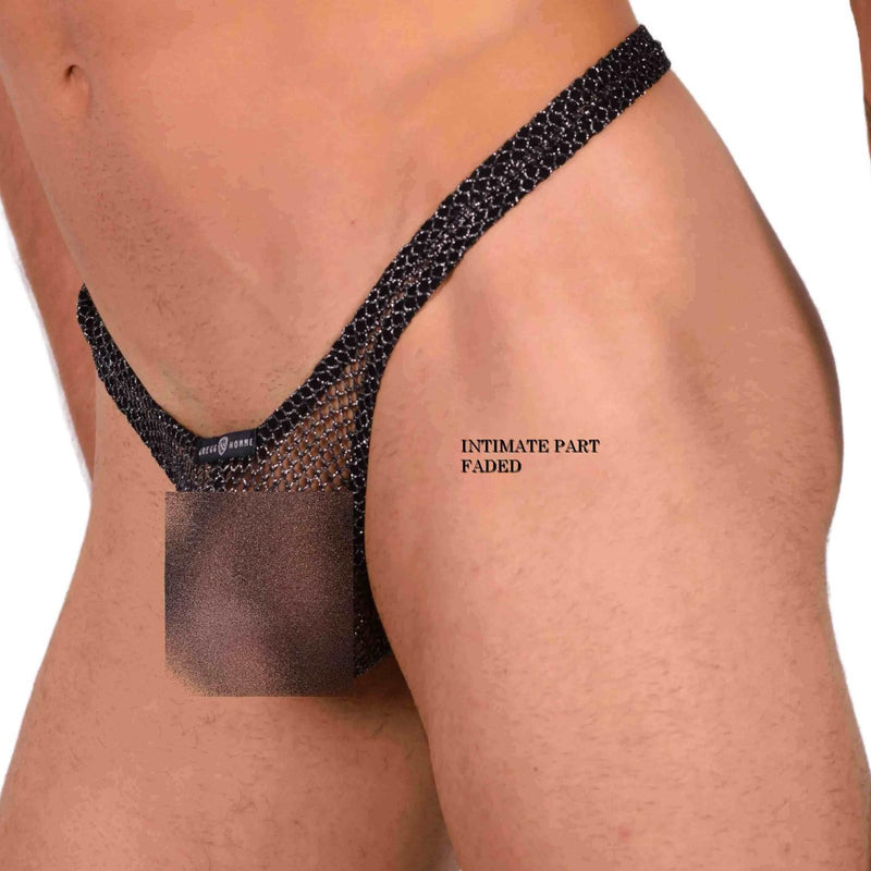 Small Gregg Homme Mesh Silver Thong MX22 100125