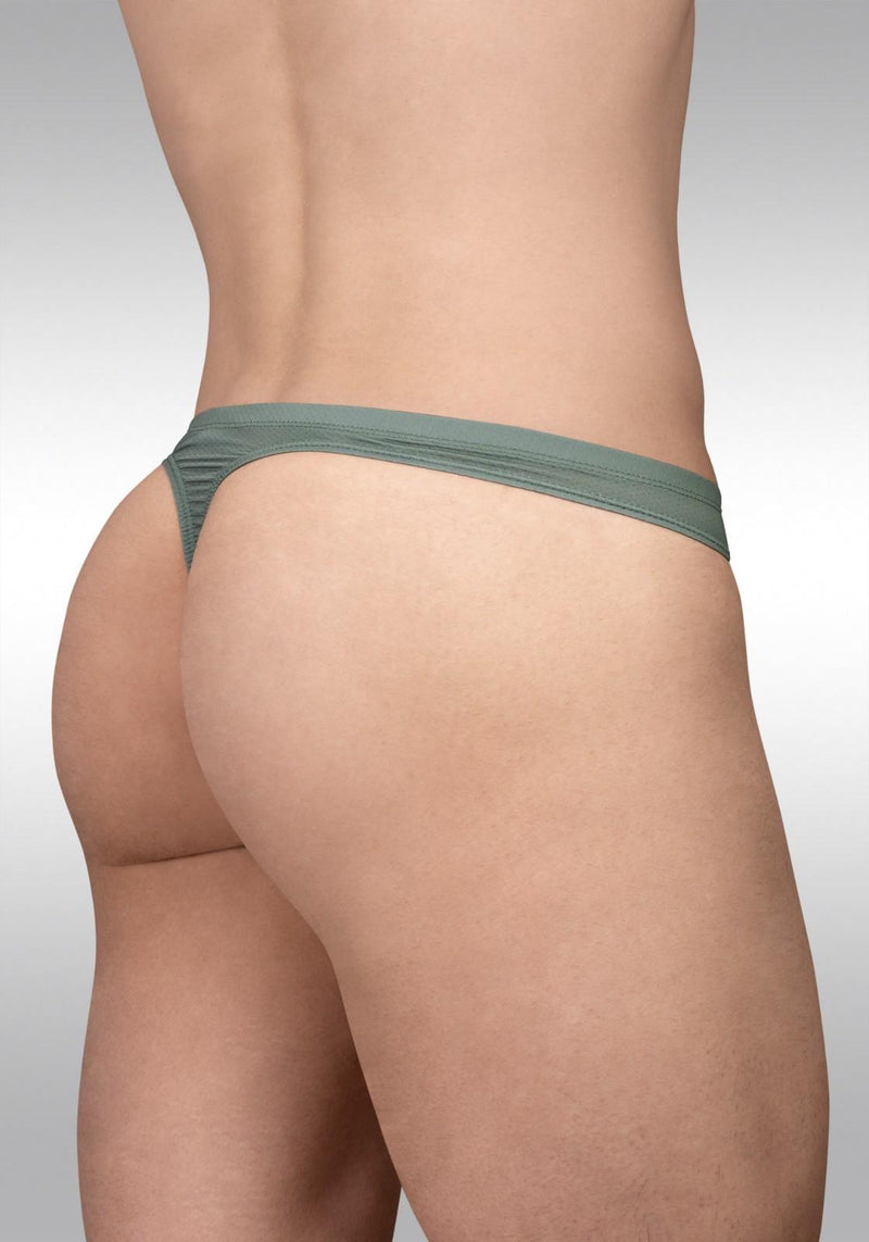 ErgoWear Thong X4D SE 3D Pouch Micro-Mesh Thongs in Olive Green 1801 142