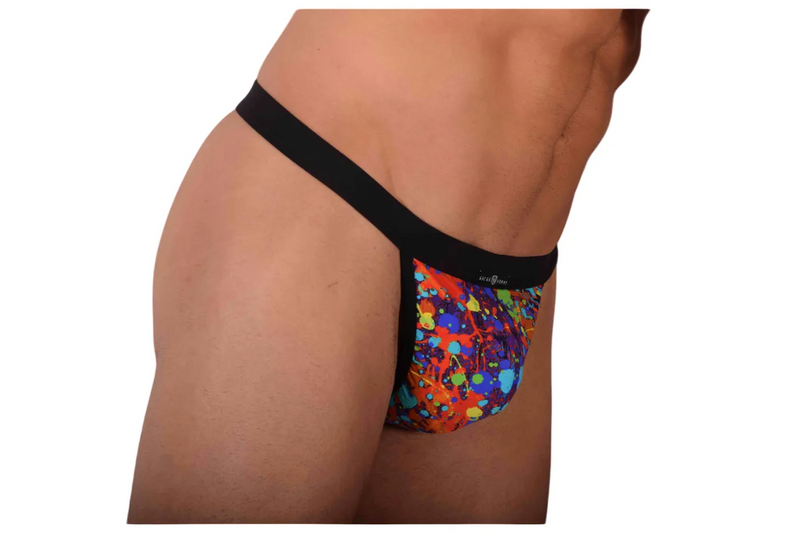 Medium Gregg Homme Flamed Swim Thong Paint Splatter 153204