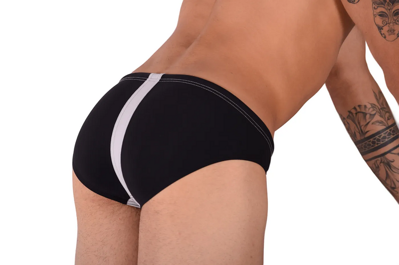 Medium Gregg Homme Swim Brief White Black  MX23 60005