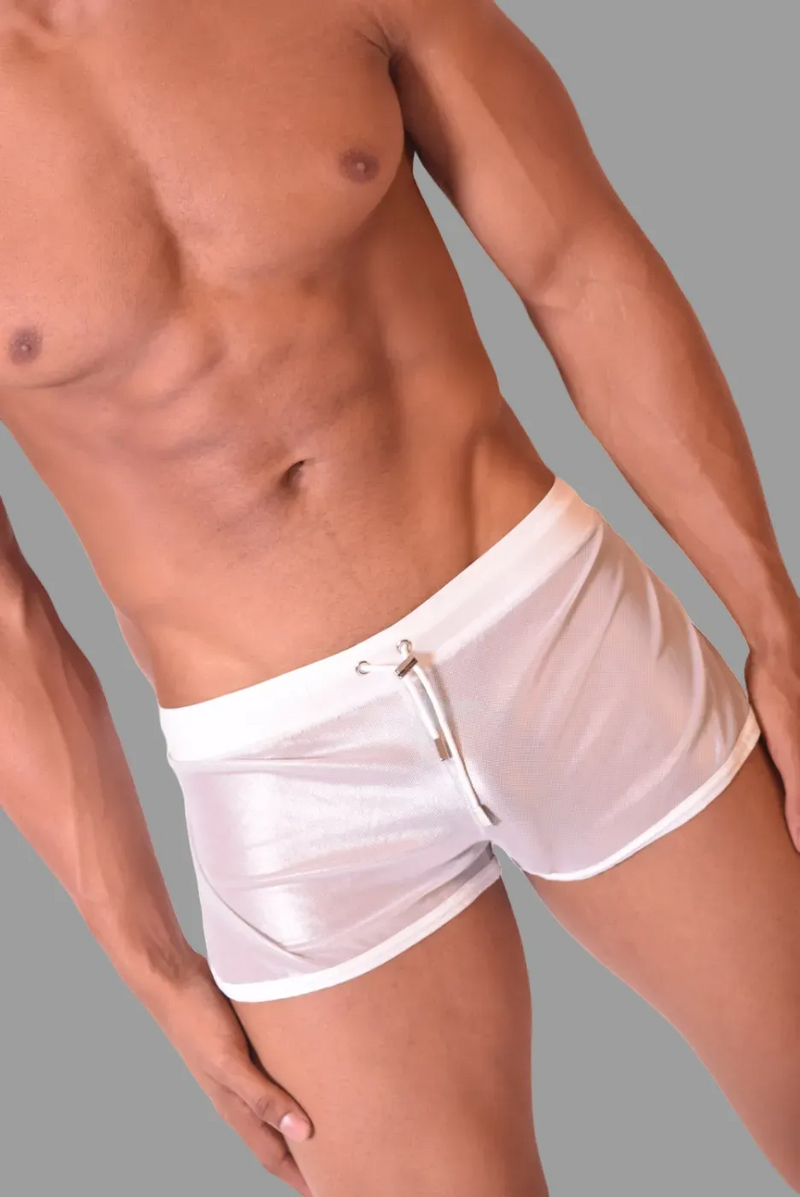 Medium Gregg Homme Men's Sheer Swim Short White 60037 MX23