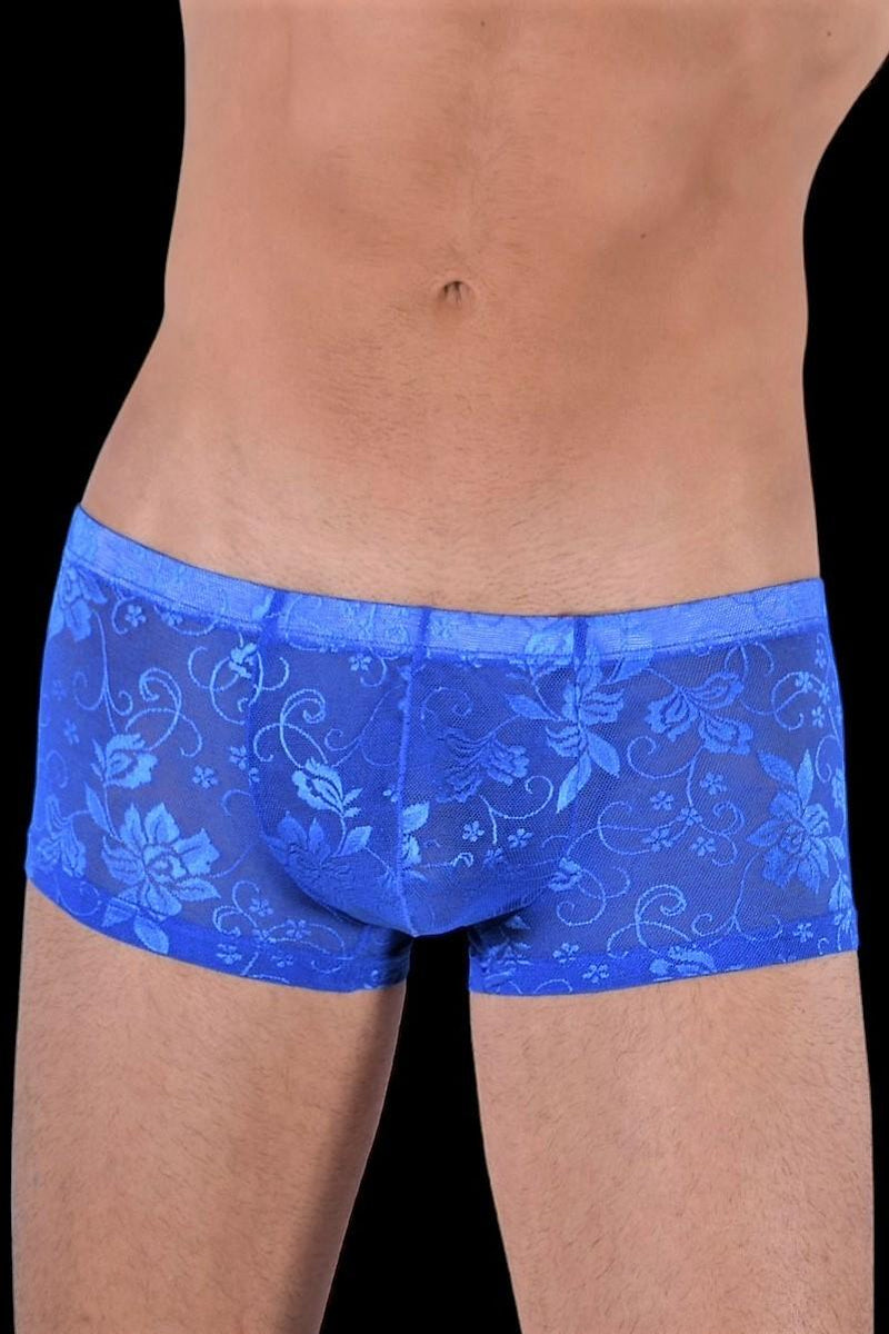 SMU Boxer Aristocrat Lace Sheer Mini Hipster Royal Blue 100705 H53