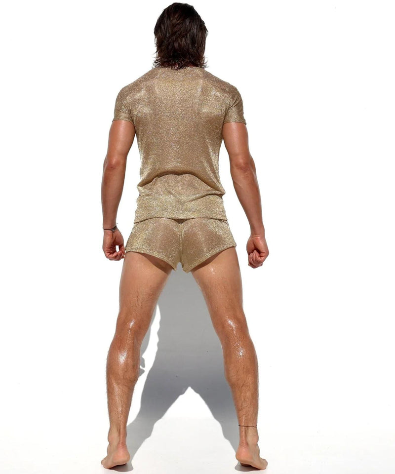 RUFSKIN Short-Sleeve Shirt HENRI Crew Neck Kimono Cut T-Shirt in Gold 79