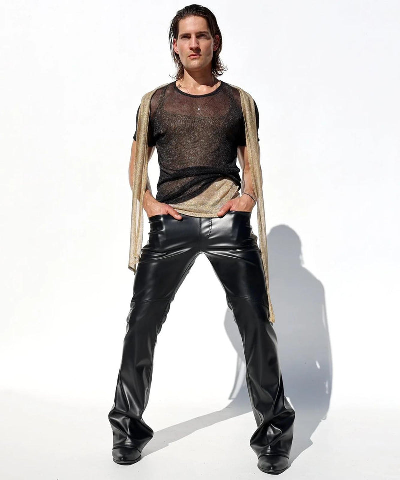 RUFSKIN T-Shirt HENRI Crew Neck Short-Sleeve Shirt Kimono Cut in Black 81