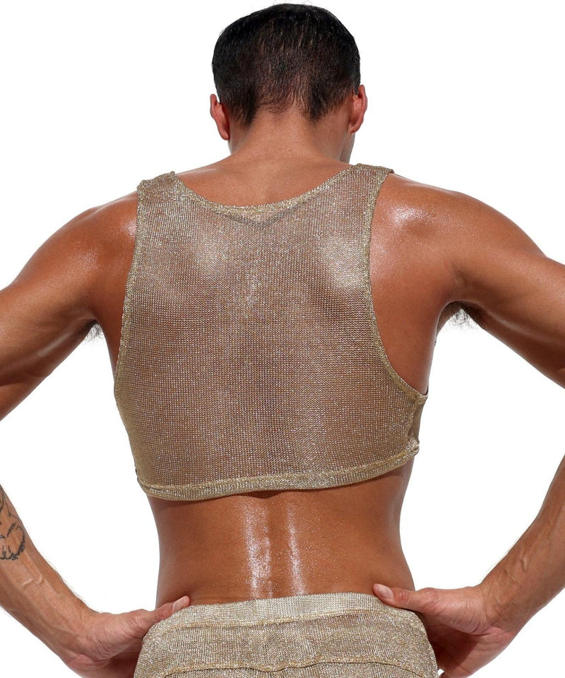 RUFSKIN Tank Top AURA Crop-Top Fine Metallic Gold 87