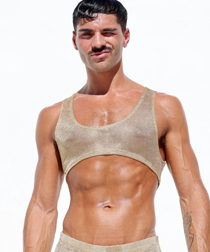 RUFSKIN Tank Top AURA Crop-Top Fine Metallic Gold 87
