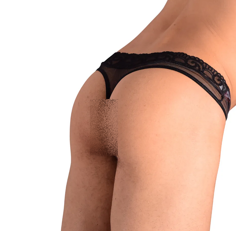 Sweet Male Sheer Thong Lace Black 3034 22C