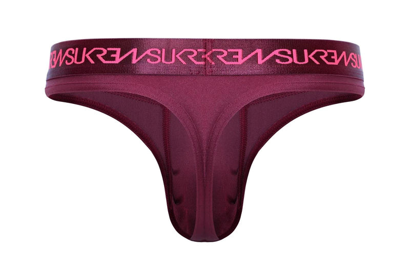SUKREW Unlined Classic Thong With Large Contoured Pouch in Claret 22