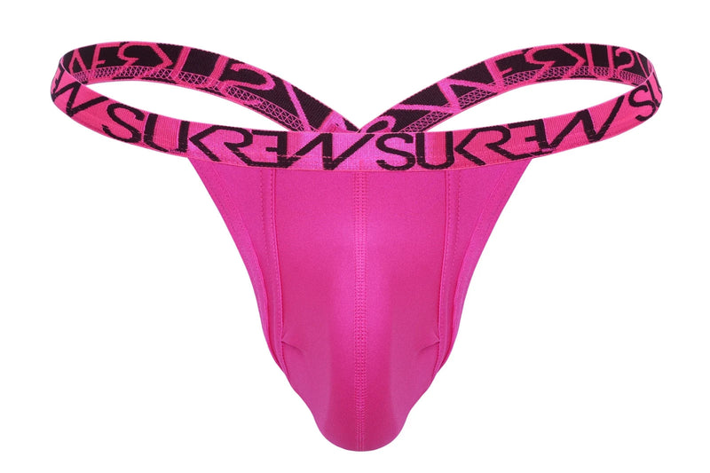 SUKREW Bubble Thongs With Rounded Cupping Pouch Low-Rise Thong in Party Pink  22