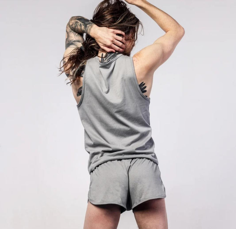 SUKREW Sleeveless Tank Top With Rounded Neck Vest in Studio Grey 21