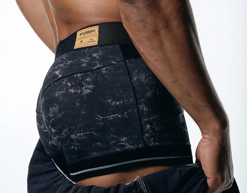 PUMP! Long Boxer Briefs Black Washed Cotton Boxer 11119 40