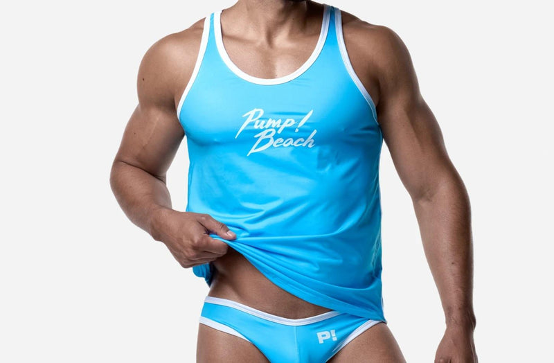 PUMP! Dolphin Slim Fit Tank Top With UPF 50+ Protection in Baby Blue 14032 25