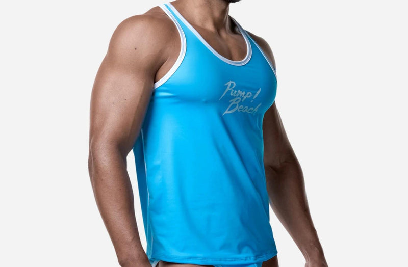 PUMP! Dolphin Slim Fit Tank Top With UPF 50+ Protection in Baby Blue 14032 25