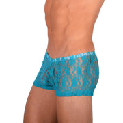 2XS/XS Smu Tanning Walking around sheer Turquoise C - Thru Mini Boxer MX19 340274