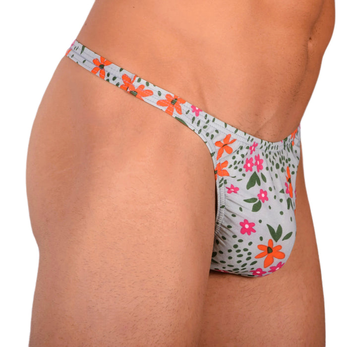 S SMU Sensual Floral Explosion Blue Thong 33686 MX15