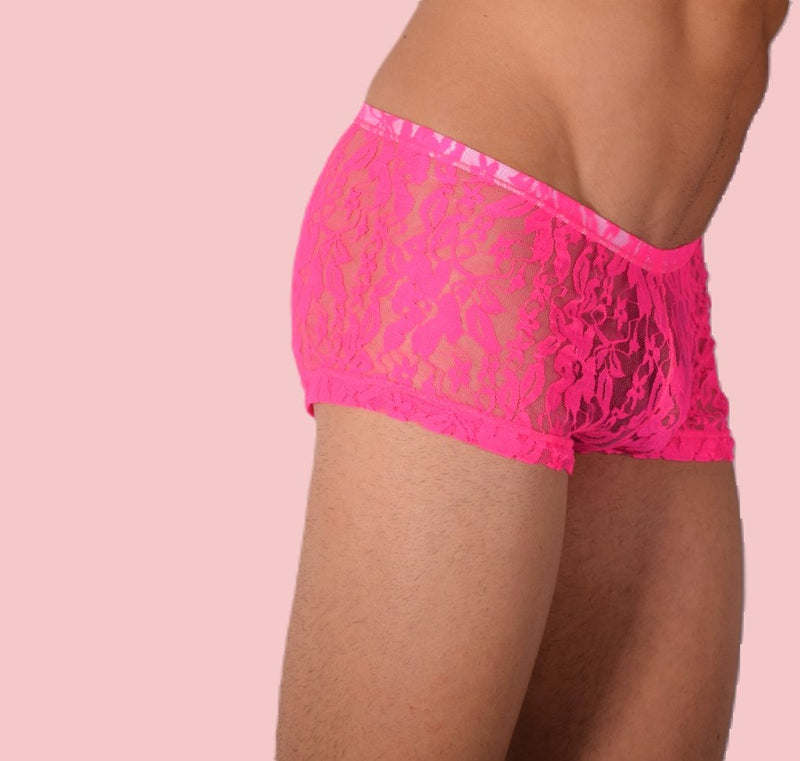 XS/S SMU Hipster Underwear Mini-Boxer Pink Lace 43116 MX12