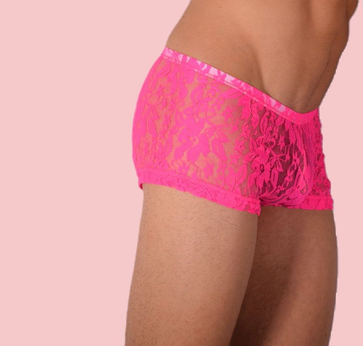 XS/S SMU Hipster Underwear Mini-Boxer Pink Lace 43116 MX12