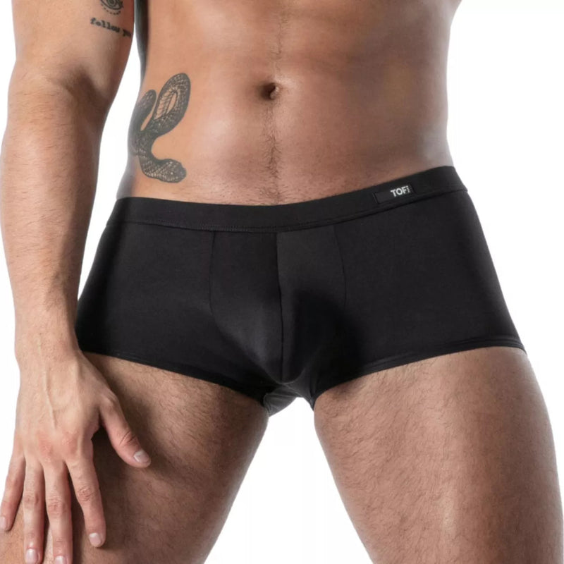 TOF PARIS Stretchy Boxer Mon Amour Microfiber Trunk in Black 56