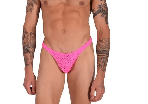 Large SMU Thong Pink Little Holes  9929 LT2