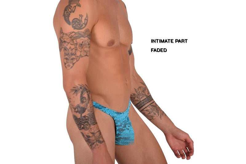 Medium SMU Sensual See-through Turquoise Thong 33951 MX18