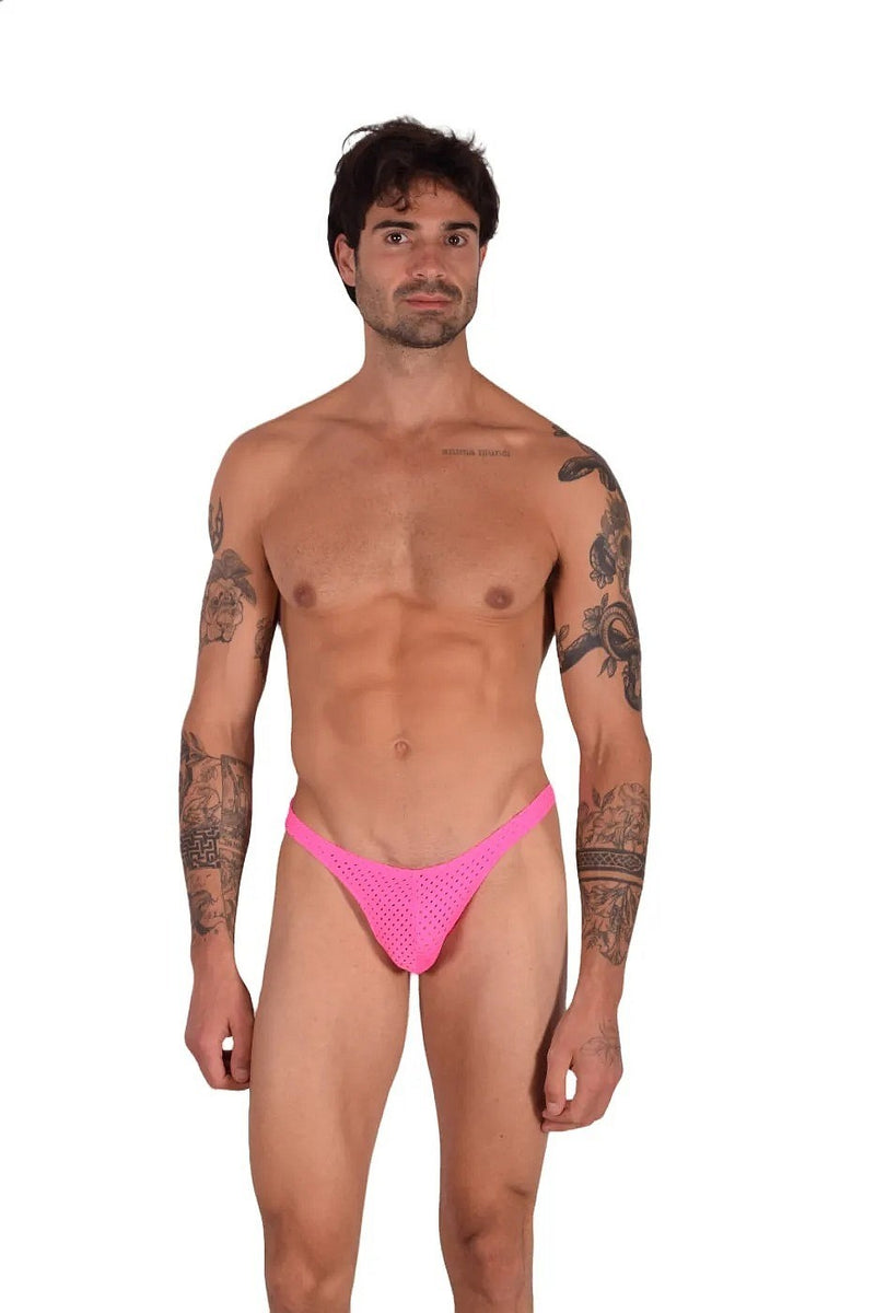 Large SMU Thong Pink Little Holes  9929 LT2