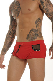XS Gregg Homme Swim Trunk Shock Brazilian Cut Swimwear Red 45565 MX6